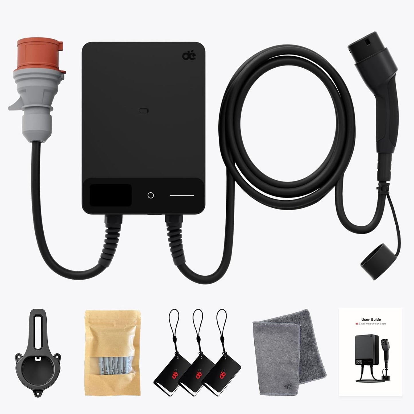 Wallbox 22kW cu RCD Tip B, Ecran LCD și Control prin Aplicație Tuya Type 2