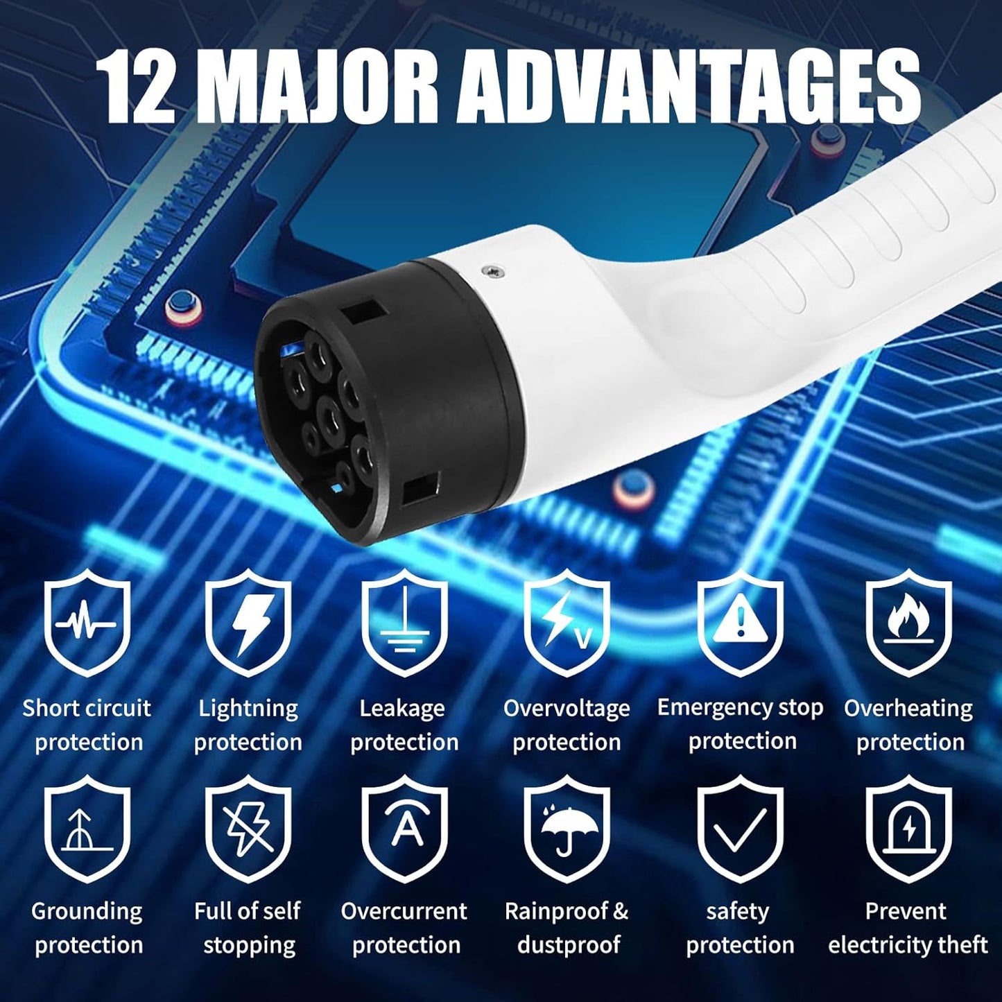 Wallbox Mobil Azyvum Type 2 cu mobil, 22 kW, 8–32A