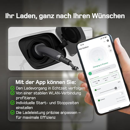 Wallbox Mobil DeAccessories 11kW cu Aplicație Wi-Fi și Control Inteligent Type 2