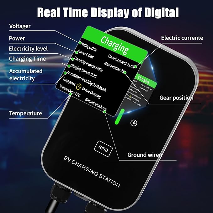 Wallbox Mobil Azyvum Type 2 cu mobil, 22 kW, 8–32A