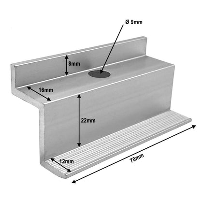 Clemă de capăt pentru acoperiș plat din aluminiu a30 Gri 70mm