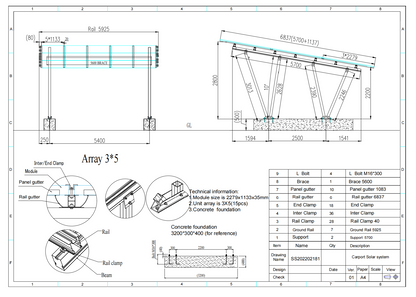 Carport din Aluminiu pentru 2 Mașini